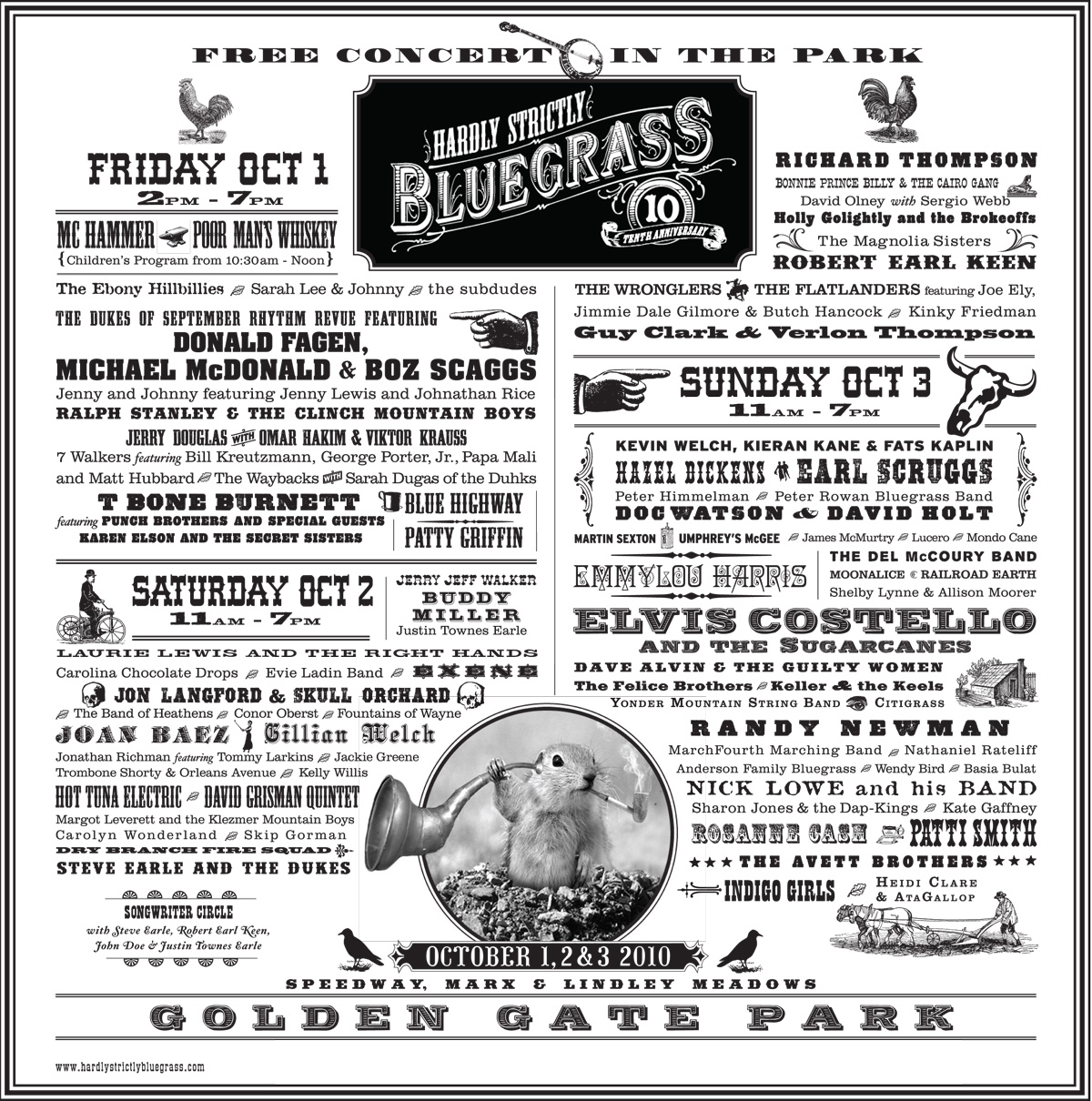 Gopher Image in Use - Hardly Strictly Bluegrass Festival Poster